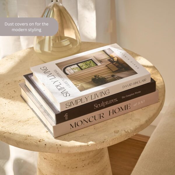 Moncur Home Decorative Coffee Table Books for Home Décor Accents Bookshelf Decor Mid Century Modern Fake Books For Decoration With Real Blank Pages Shelf Decor Aesthetic Removable Covers Set of 3 - Image 5