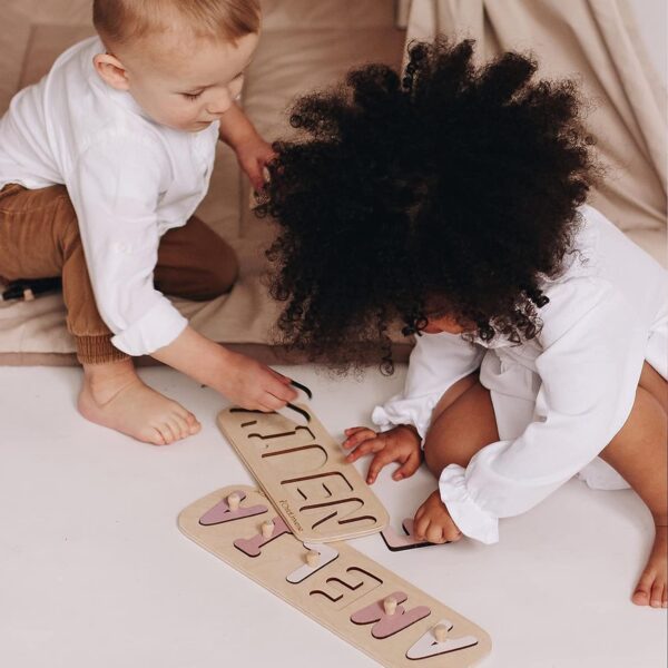 Wooden Name Puzzle For Kids Personalized Gifts Custom Name Puzzle Baby For Toddlers 1-3 Years Old Baby Name Puzzle Room Decor Montessori Name Puzzle Gift Boys And Girls - Image 2