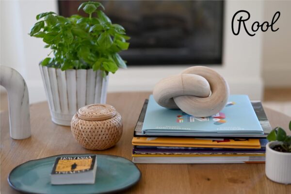 Rool Coffee Table Decor Book Shelf Decor Accents Home Decor Console Table Decorative Items Living Room Wood Knot Decor Chain Link Decorations Beige - Image 5