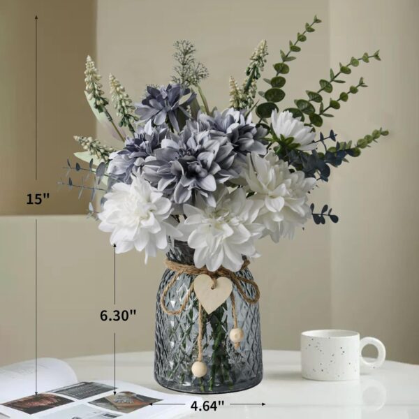 Leftover Fake Flowers in Vase,Faux Flowers in Vase,Table Centerpieces for Dining Room,Flower Centerpieces for Tables,Artificial Flowers in Vase,Kitchen Table Decor,Coffee Table Decor - Image 2