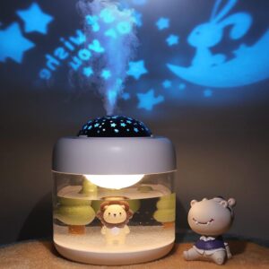 Baby Cool Mist Humidifiers for Bedroom Quiet - 16.91 OZ Small Humidifiers for Home with Night Light & Star Projector for Kids, Babies, Girls