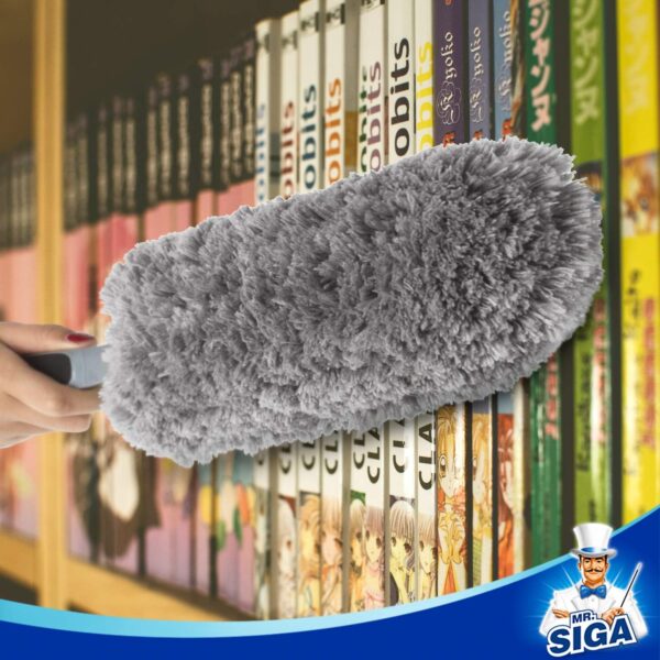 MR.SIGA Lint Free Microfiber Duster, Washable Duster for Household Cleaning Gray - Image 3