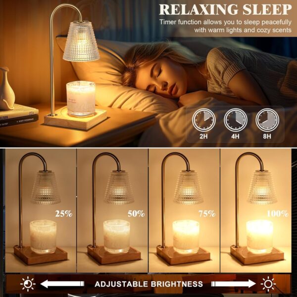 Hong-in Candle Warmer Lamp with Timer Dimmer,Birthday Gifts for Women Mom Sister,House Warming Gifts New Home Room Decor,Wax Warmer for Scented Wax Jar Candles - Image 3