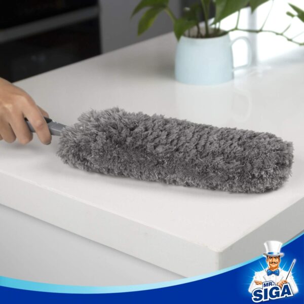 MR.SIGA Lint Free Microfiber Duster, Washable Duster for Household Cleaning Gray - Image 2