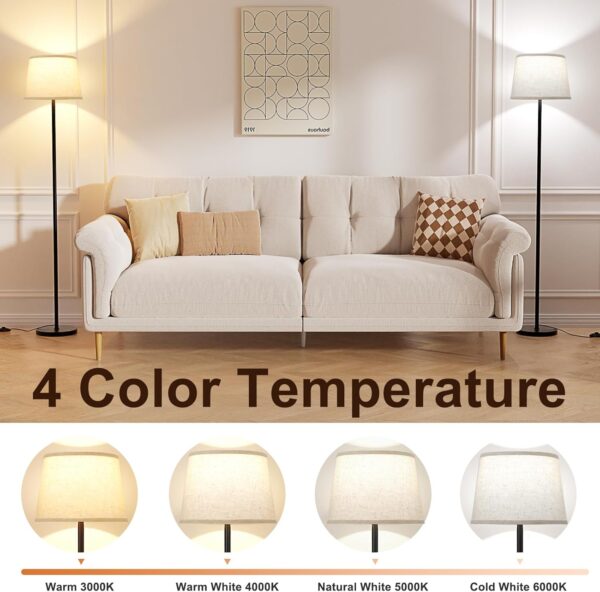【Upgraded Floor Lamps for Living Room, Modern Floor Lamp with Remote Control, Dimmable Colors Temperature Standing Lamp Foot Switch, 9W LED Bulb Tall Lamps for Bedroom Office Kid Room - Image 3