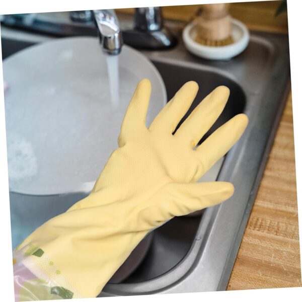 1 Pair Reusable Heavy Duty Waterproof Kitchen Cleaning Gloves Long Sleeve Dishwashing Gloves for Household Use Multipurpose Pet Care and Gardening Gloves - Image 6