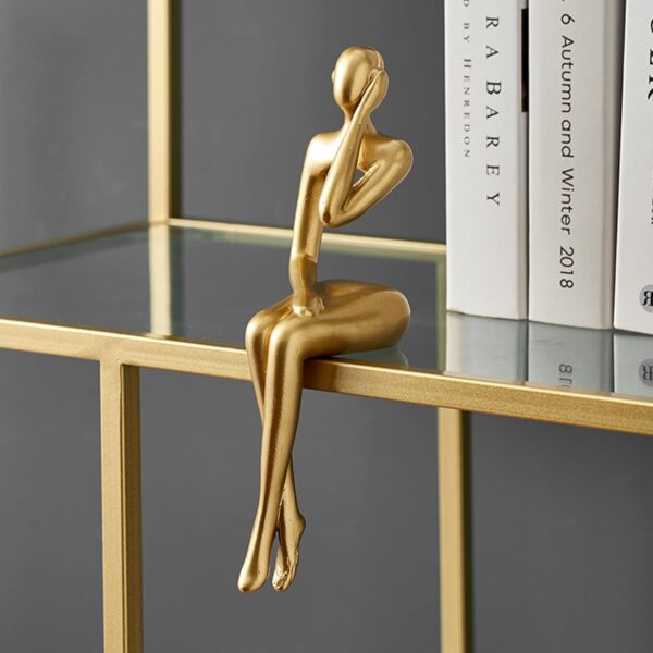 XINXUAN Gold Statue Home Decor - Modern Bookshelf & Desk Decor - 3 Piece Set - Image 10