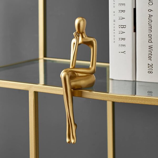 XINXUAN Gold Statue Home Decor - Modern Bookshelf & Desk Decor - 3 Piece Set - Image 8