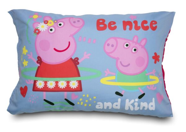 Peppa Pig Be Nice & Kind 4 Piece Toddler Bedding Set - Includes Comforter, Sheet Set - Fitted and Top Sheet + Reversible Pillow Case for Girls Bed, Pink - Image 6