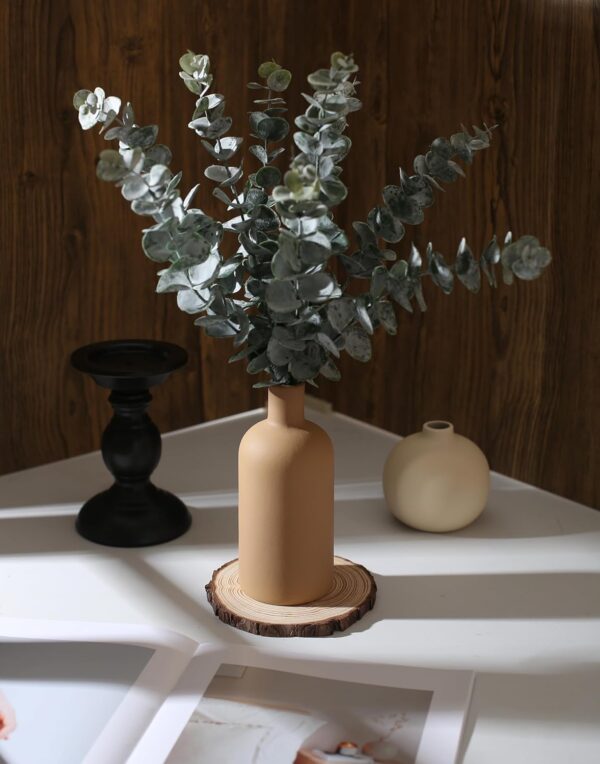Ceramic Neutral Vase Set for Farmhouse Home Decor, Rustic Decorative Vases for Boho Living Room Centerpieces, Entryway Decorations, Coffee Table, Bookshelf, Fireplace Mantel, Set of 4 - Image 5