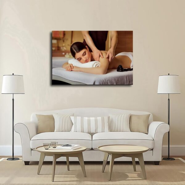 Body Massage Relaxation Spa Wellness Poster Canvas Print Painting Picture Wall Art Gift Home Corridor Bedroom Living Room Aesthetic Decoration (16x24inch framed) - Image 3