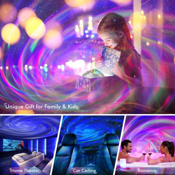 Rossetta Galaxy Projector, Star Projector Light for Bedroom, Bluetooth Speaker and 8 White Noise, Night Light for Kids Adults Game Room, Home Theater, Ceiling, Christmas, Room Decor - Image 8