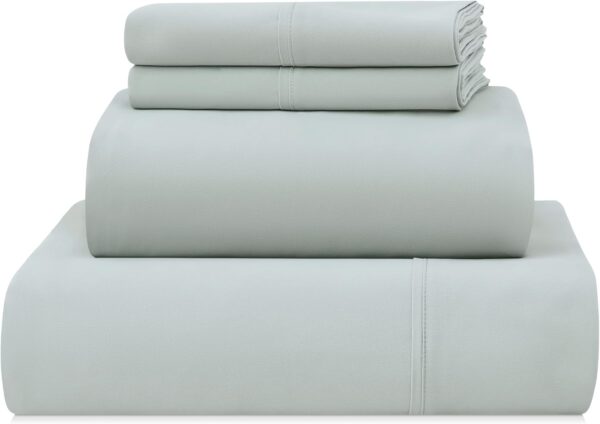 UGG Hedi Full Sheet Set 4-Piece Luxury Cooling Sheets Deep Pockets Premium Bedding with 2 Pillow Shams Hypoallergenic Machine Washable Soft Lightweight Bed Set for Bedroom, Full, Mineral Green