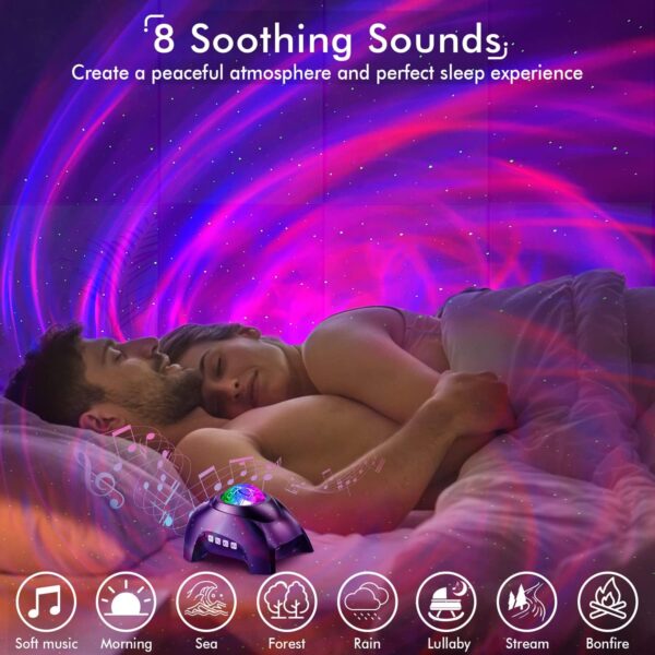 Rossetta Galaxy Projector, Star Projector Light for Bedroom, Bluetooth Speaker and 8 White Noise, Night Light for Kids Adults Game Room, Home Theater, Ceiling, Christmas, Room Decor - Image 5