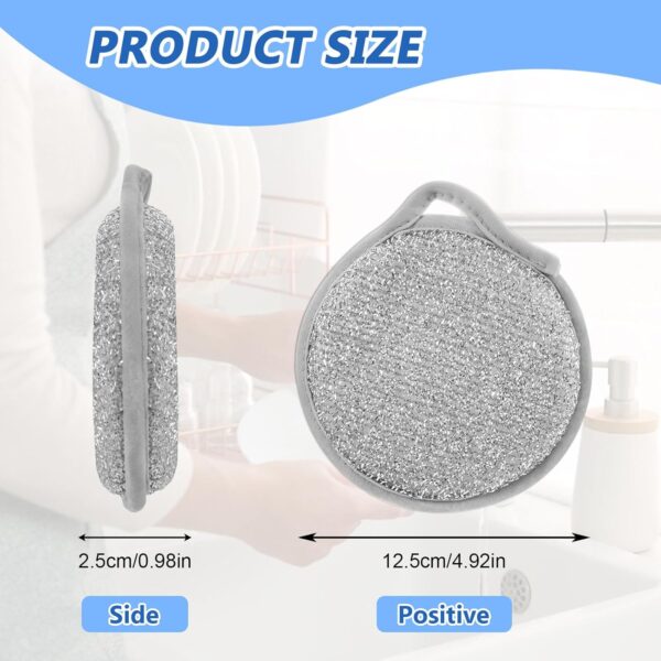 20 Pack Multifunctional Wire Dishwashing Rags for Wet and Dry, Round Multipurpose Double Layer Non Scratch Wire Dishcloth Cleaning Washing Cloth for Kitchen Sinks Household Supplies - Image 2