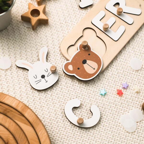 Wooden Name Puzzle For Kids Personalized Gifts Custom Name Puzzle Baby For Toddlers 1-3 Years Old Baby Name Puzzle Room Decor Montessori Name Puzzle Gift Boys And Girls - Image 6