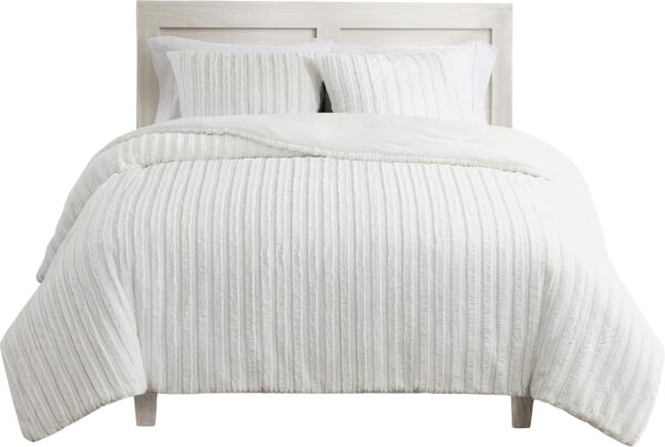 UGG Kenzie Comforter Set with 2 Pillow Shams Plush Faux Fur Blanket Bedding Soft Warm Reversible Down Alternative Washable Hypoallergenic for Bedroom, King/California King, White Snow