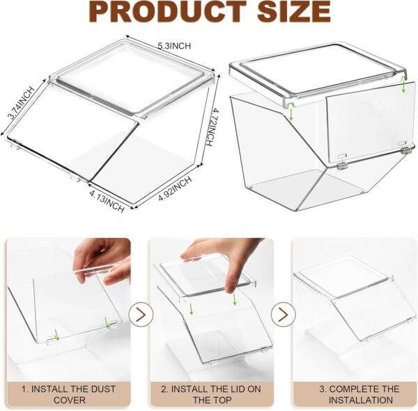 Yerliker Clear Plastic Storage Bins with Lids Large Stackable Pantry Storage Organizer Bins Kitchen Organization Cabinet Organizers Ideal Containers for Fridge, Kitchen, Cabinets, Bathroom (6 Pcs) - Image 3