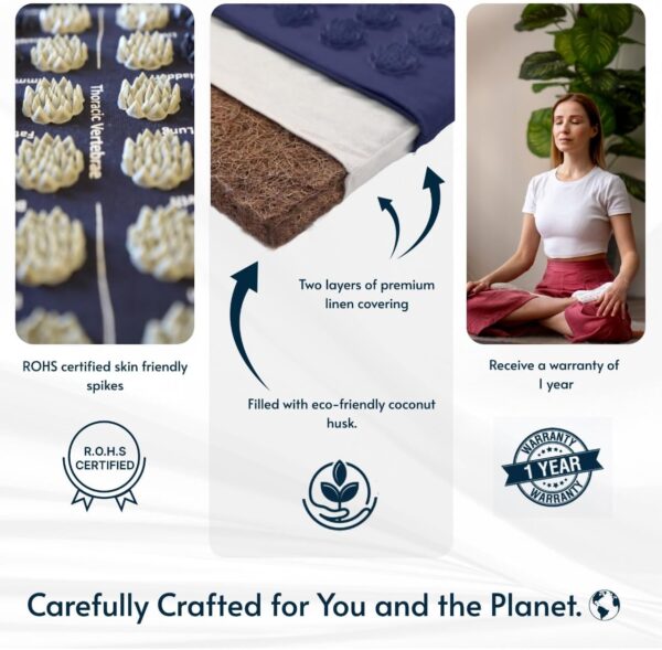 Acupressure Mat and Pillow Set for Full Body Relaxation | Back,Foot and Neck Pain Relief| No Needles | FSA/HSA Eligible | Relieves Stress and Tension | Improves wellness goals | Applicator Kuznetsova - Image 8