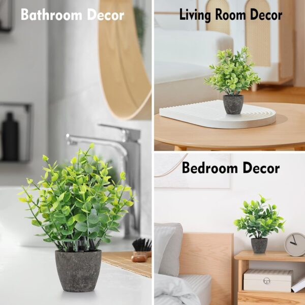 4 Pack Fake Plants Ceramic Mini Artificial Greenery Potted Plants for Home, Office, Room, Farmhouse, Indoor Table, Bathroom Decor - Image 4