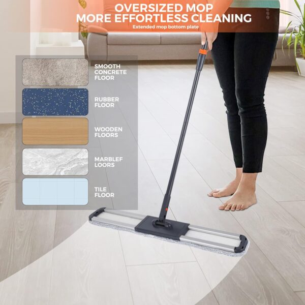 36" Large Wrestling mat mop Commercial Dust Mops for Floor Cleaning Push mop with Adjustable Handle for Company Hotel Household Cleaning Supplies - Image 5
