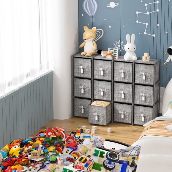 Cube Storage Organizer Shelf with 6 Printed Bins + Labels, Cubby Storage Organizer with Bins, Large Capacity Shelves for Storage,Closet, Living Room, Dorm, Yarn - Image 8