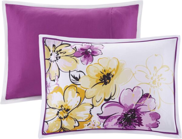 Intelligent Design Comforter Set Vibrant Floral Design, Teen Bedding for Girls Bedroom, Mathcing Sham, Decorative Pillow, Full/Queen, Olivia, Blue - Image 9