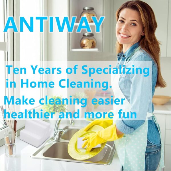 Antiway Sponges,Household Cleaning Supplies,Shoe Cleaner，Shower Cleaner, 1x Density Eraser(Pack of 12) - Image 2