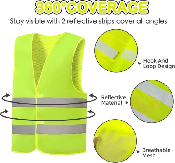 36 Pack High Visibility Safety Vest Bulk Reflective Mesh Security Vest with Silver Strip for Men Women - Image 3
