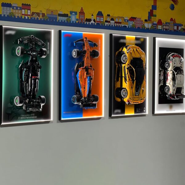 iLuane Display Wallboard for Lego Technic Porsche 911 RSR 42096 Race Car with LED Lights, Adult Collectibles Wall Mount, Home or Office Décor (No Car Included) - Image 5