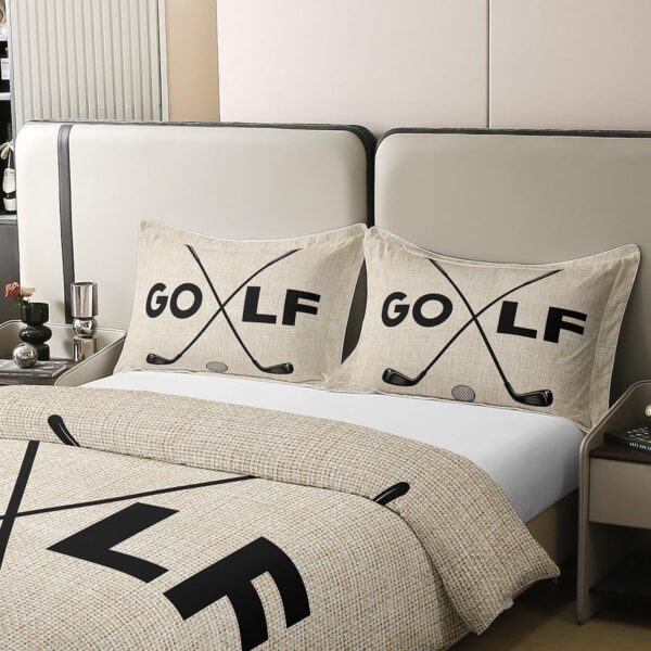 100% Nature Cotton Golf Club Duvet Cover King Size,Boys Teens Ball Game Lover Super Soft Bedding Set for Kids Bedroom Decor,Retro Simple Style Comforter Cover Bedding 3 Piece (No Comforter) - Image 4