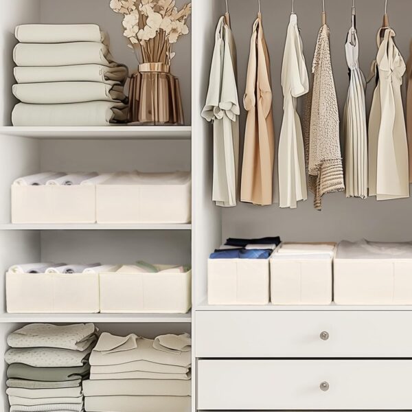 Criusia Drawer Organizer Clothes, 10 Pack Dresser Organizer for Baby Clothes, Underwear, Sock- Foldable Closet Organization and Storage Dividers Bins for Nursery, Bedroom (Beige) - Image 7