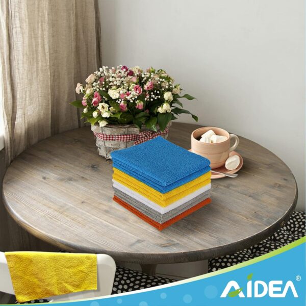 AIDEA Microfiber Cleaning Cloths, 100PK, Soft Absorbent Rags for Cleaning, Lint Free Towels, Kitchen Towels, Microfiber Dusting Cloth for Home, Car, Window, Cleaning Supplies, 12"×12" - Image 7