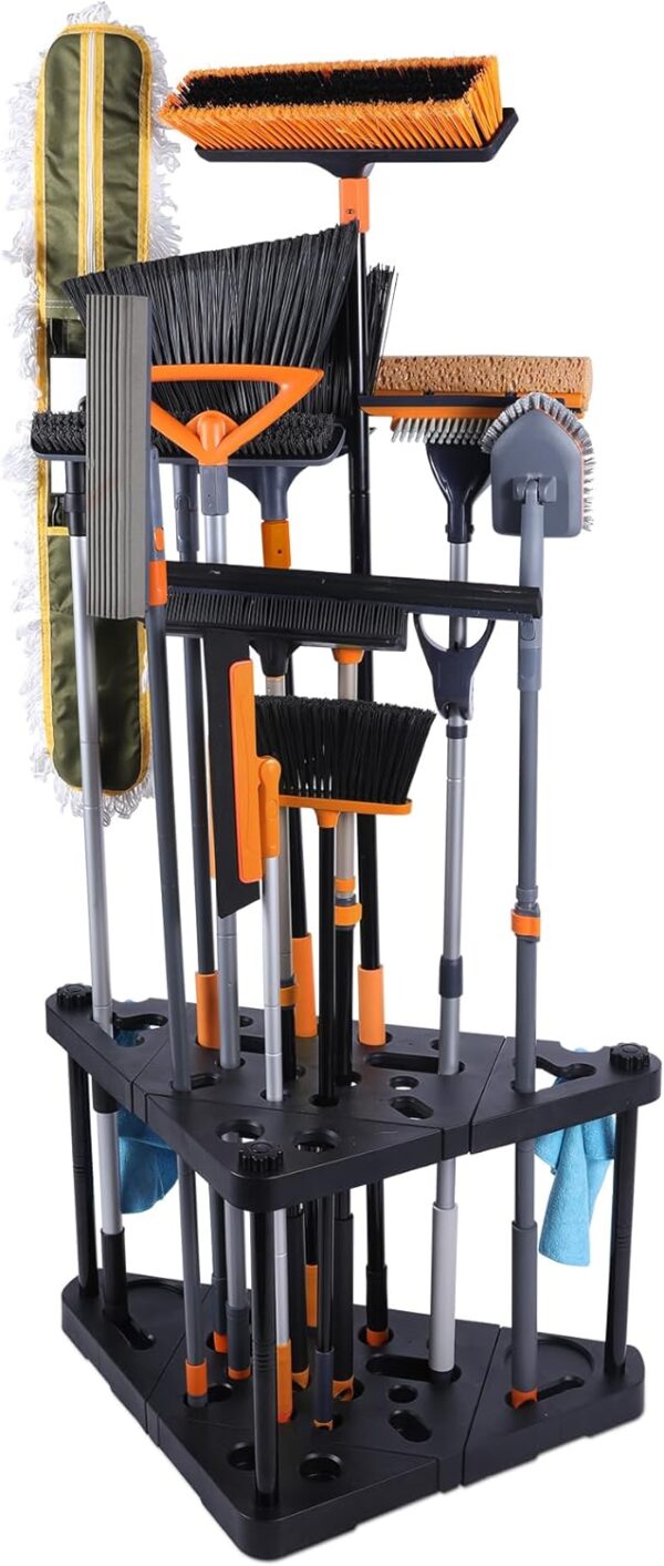 Storage Rack for Garage Organization,Garden Tool Organizer, Triangle Heavy Duty Tool Organizer for Garden,Garage,Shed,Outdoor,Black