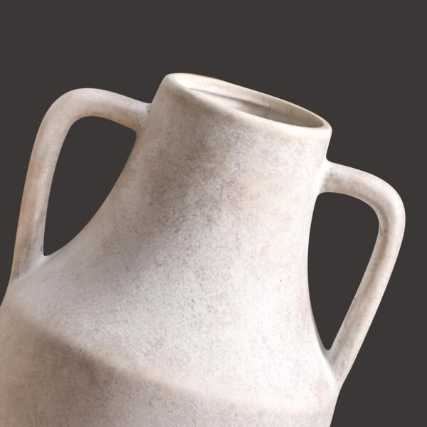 Mitt&Ditt Ceramic Flower Vase with Handles, 11 inch Tall White Vase, Large Decorative Terracotta Vases, Farmhouse Rustic Pottery Vases for Home Decor, Living Room, Table - Image 7