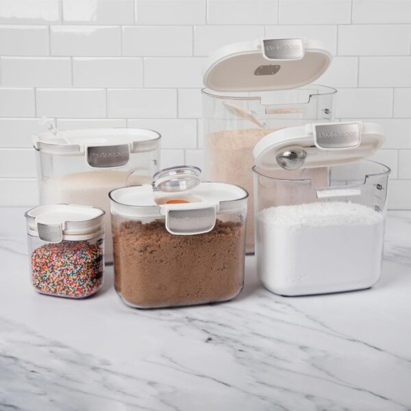 Progressive International ProKeeper+ 9 Piece Clear Plastic Airtight Food Flour and Sugar Baker's Kitchen Storage Organization Container Canister Set with Magnetic Accessories (White, 9-Piece) - Image 9