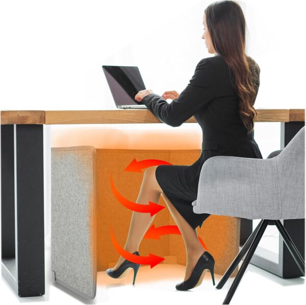 Under Desk Warmer - Silent and Energy Efficient - Personal Under Desk Heater for Legs and Feet - for Office and Home - with Thermostat and Timer