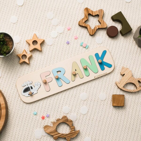 Wooden Name Puzzle For Kids Personalized Gifts Custom Name Puzzle Baby For Toddlers 1-3 Years Old Baby Name Puzzle Room Decor Montessori Name Puzzle Gift Boys And Girls - Image 7