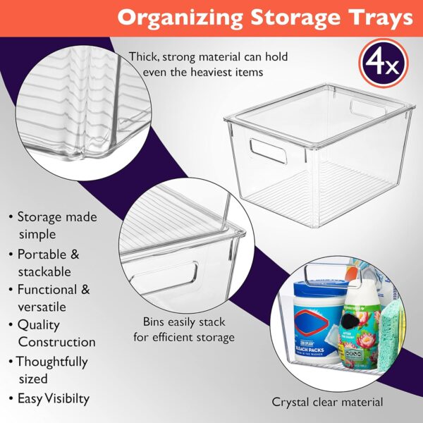 ClearSpace X-Large Plastic Storage Bins With Lids - Perfect for Kitchen, Pantry, Fridge Organization and Storage - Image 4