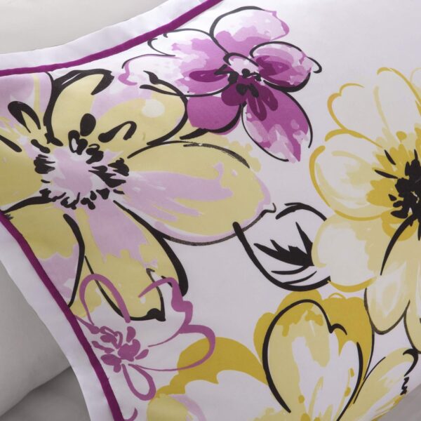 Intelligent Design Comforter Set Vibrant Floral Design, Teen Bedding for Girls Bedroom, Mathcing Sham, Decorative Pillow, Full/Queen, Olivia, Blue - Image 6