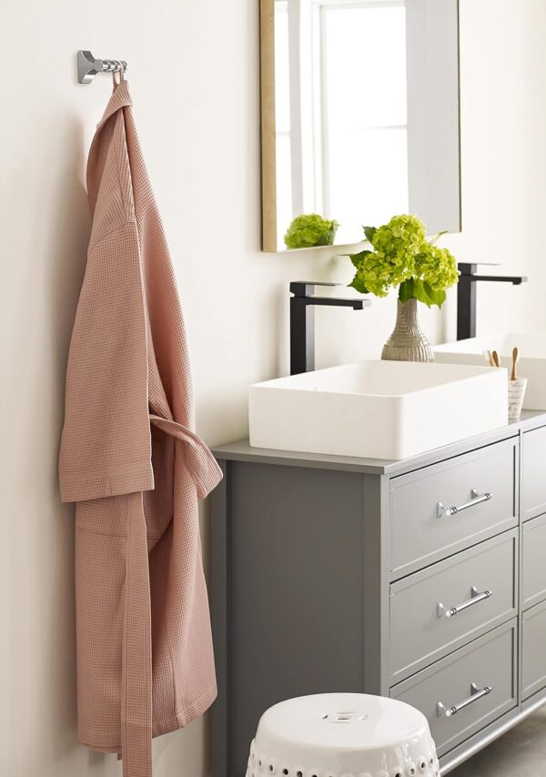 Amerock BH3605026 | Chrome Double Robe Hook | 2-15/16 in. (75 mm) Length Towel Holder | Davenport | Towel Hook for Bathroom | Bathroom Hardware | Bath Accessories - Image 3
