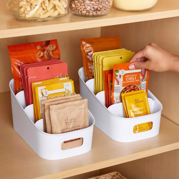 YouCopia ShelfBin Packet Organizer, 4-Tier Stairstep Raised Divided Bin, BPA-Free Storage Caddy for Kitchen Pantry and Cabinet Organization, Tea Bags, Medicine, and More - Image 5