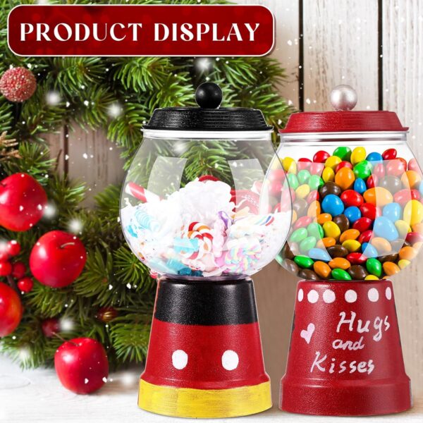 Sawysine 8 Set Winter Candy Jar Set, Gumball Machine, Valentine's Day Fishbowl Snowman, Terra Cotta Snowman Family, Plastic Pots Winter Crafts for Home DIY Gifts Carnival Game Accessory - Image 6