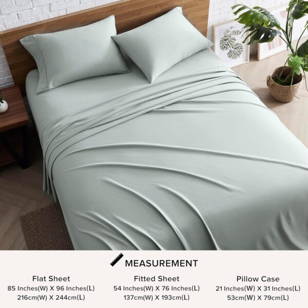 UGG Hedi Full Sheet Set 4-Piece Luxury Cooling Sheets Deep Pockets Premium Bedding with 2 Pillow Shams Hypoallergenic Machine Washable Soft Lightweight Bed Set for Bedroom, Full, Mineral Green - Image 4