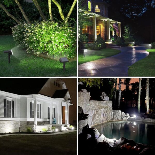 WELALO Solar Spot Lights Outdoor, [6 Pack/52 LED/3 Modes] 2-in-1 Solar Landscape Spotlights, Solar Powered Security Lights, IP65 Waterproof Wall Lights for Walkway Yard Garden Driveway(Cool White) - Image 2