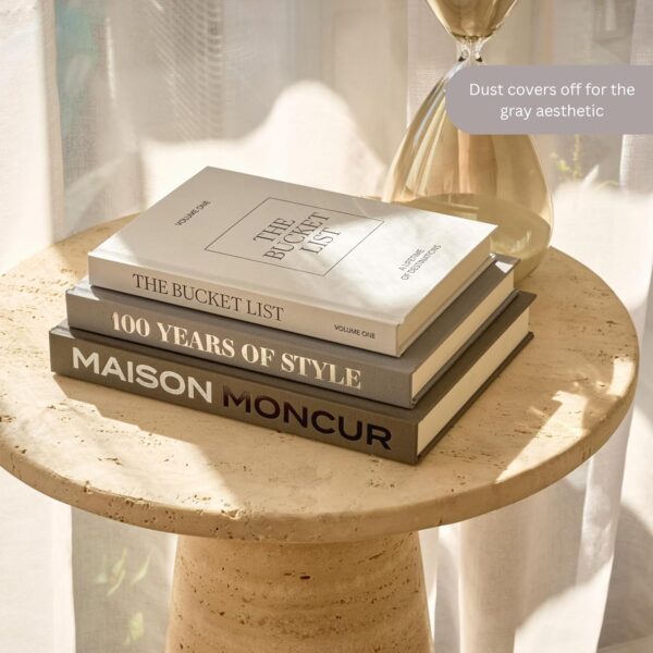 Moncur Home Decorative Coffee Table Books for Home Décor Accents Bookshelf Decor Mid Century Modern Fake Books For Decoration With Real Blank Pages Shelf Decor Aesthetic Removable Covers Set of 3 - Image 6