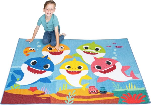 Franco Kids Room Non Slip Area Rug, 69 in x 52 in, Baby Shark