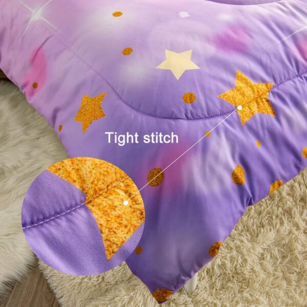 Unicorn Queen Bedding Sets for Girls Kids Comforter Set Queen Size with 2 Pillowcases Purple Unicorn Room Decor for Girls Bedroom Ultra Soft Machine Washable Toddler Bed Set - Image 8
