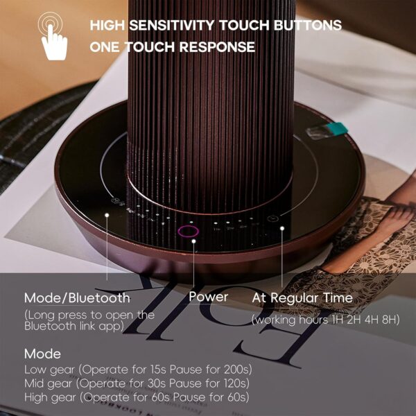 Bluetooth Waterless Essential Oil Diffuser, Cordless Rechargeable Diffuser,Cold-Air Diffusion Scent Machine for Home,Hotel Collection Diffuser,1000Sq.Ft Coverage, for Home, Office,Hotel,Spa, Burgundy - Image 5
