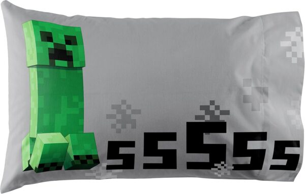 Jay Franco Minecraft Creeper 4 Piece Twin Bed Set (Offical Product) - Image 5